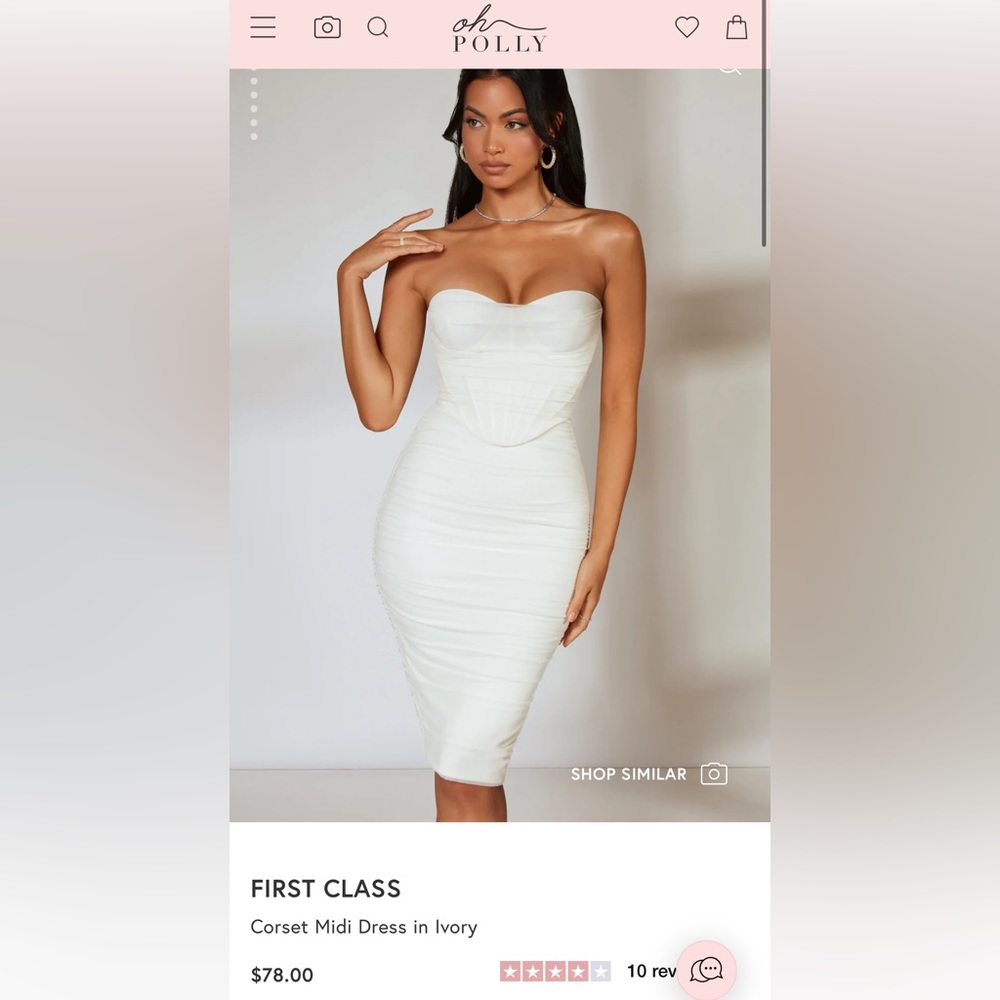 Corset midi dress - white